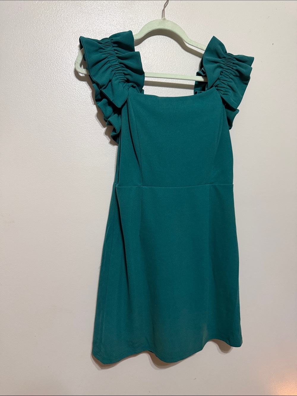 Women’s Teal Ruffle Strap Dress